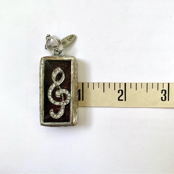 Jewel Kade Treble Clef two sided silver shadowbox large charm pendant - Picture 15 of 16